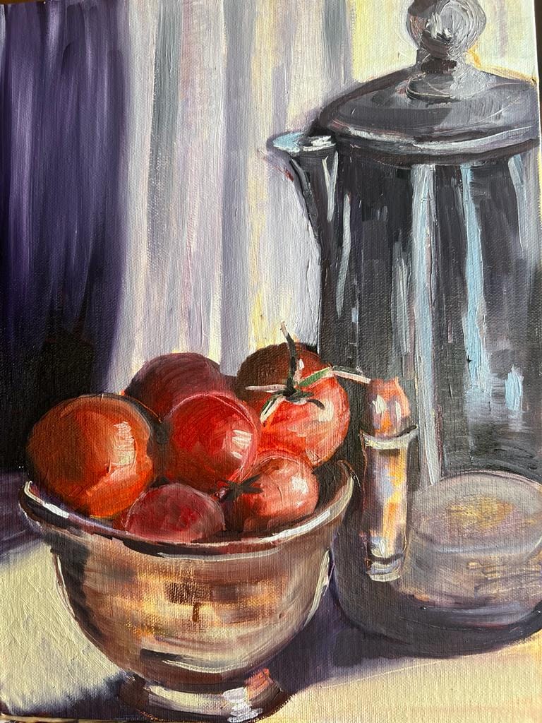 Tomatoes with coffee (Still life series 2)